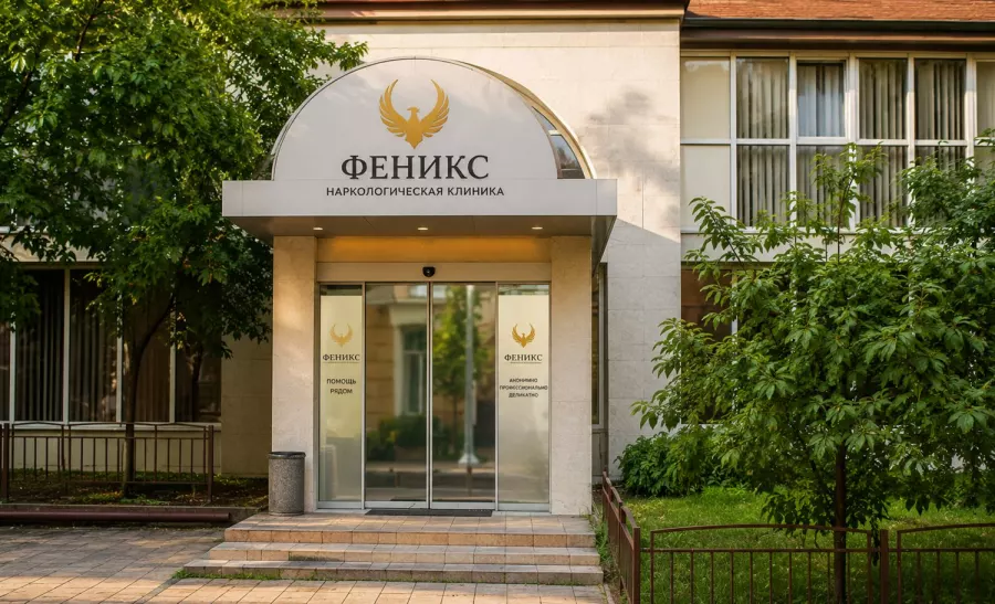 Вход в наркологическую клинику «Феникс» в Сорске